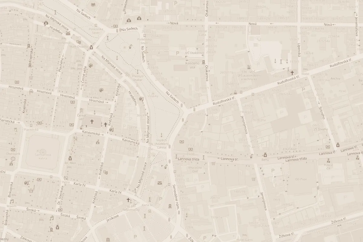 Mapa: Na Sadech 4/3, České Budějovice